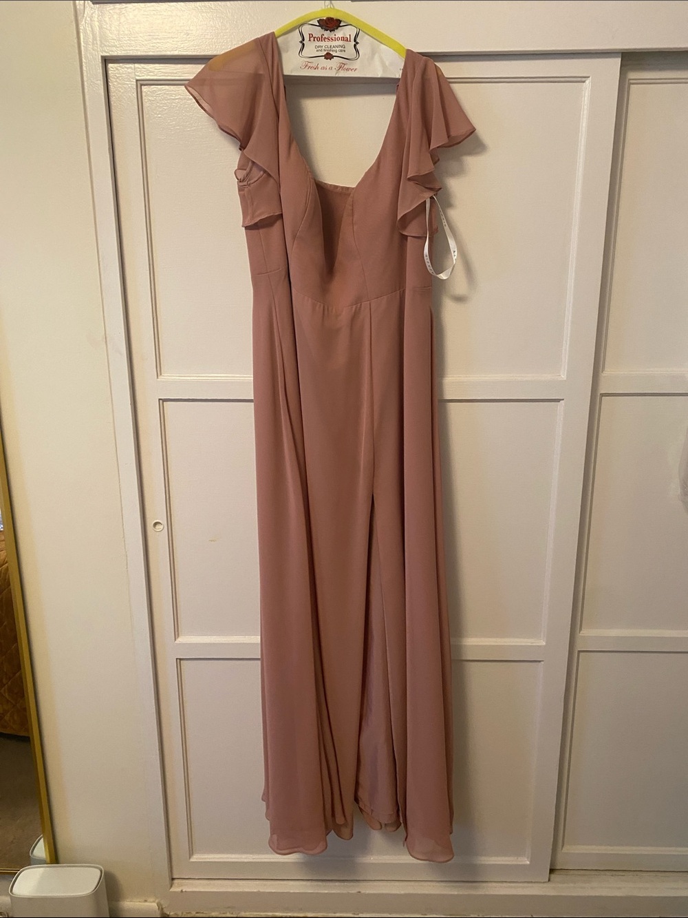 Azazie Mauve Pink Flutter Sleeve Bridesmaid Dress